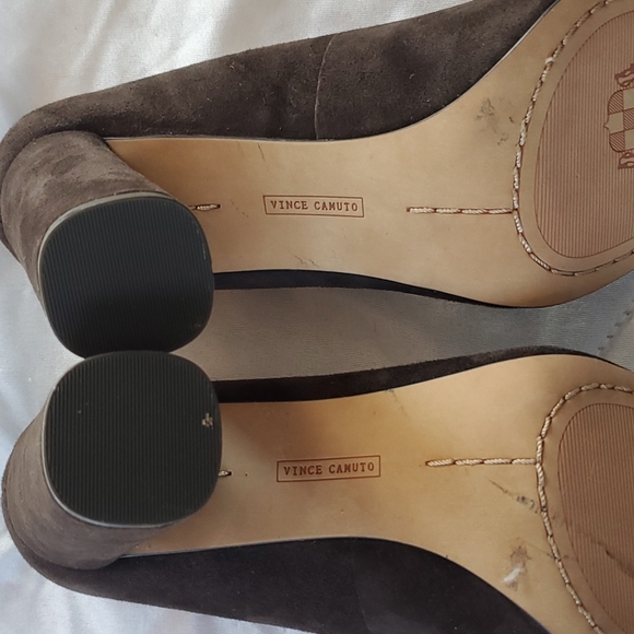 Vince Camuto Size 6 1/2 Brown Suede " 3 inch"  Block-Heels - Picture 8 of 11